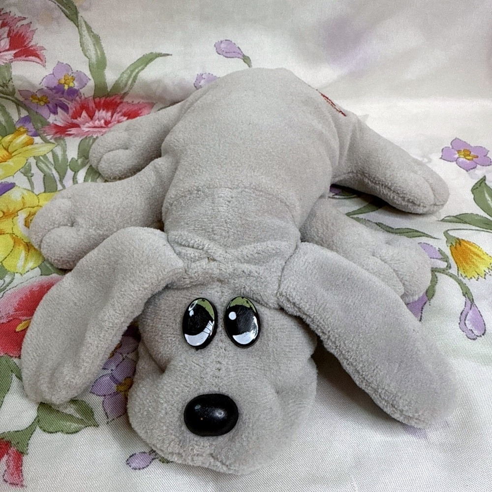 Vintage Tonka Pound Puppy Gray Plush 9" Long Floppy Ears 1980s Stuffed Dog